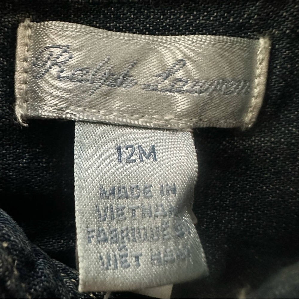 Ralph Lauren 12 Months Baby Girl Denim Long Sleeve Dress NWT - Picture 3 of 4